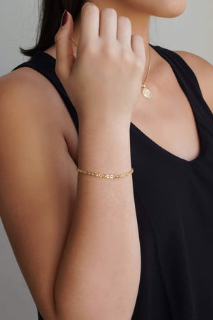 Pulseira Elos Ovais 3 mm Banhado a Ouro 18K