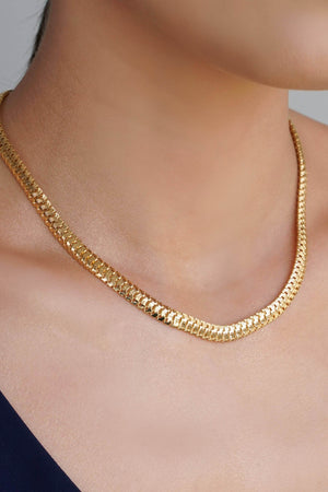 Gargantilha Malha Cobra 6 mm Banhado a Ouro 18K - 40 cm