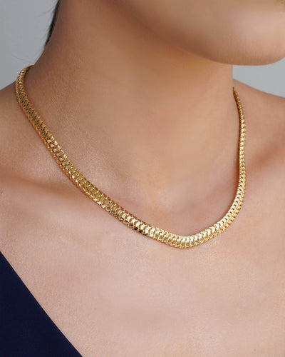 Colar Malha Cobra 6 mm Banhado a Ouro 18K - 40 cm