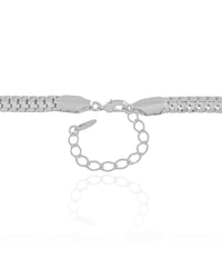 Gargantilha Malha Cobra 6 mm Ródio Branco - 40 cm