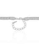 Gargantilha Malha Cobra 6 mm Ródio Branco - 40 cm