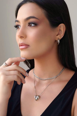 Anel Chave Coração Cravejado Cristal Tamanho 20 Ródio Branco