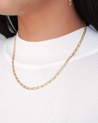 Colar Elos 3 mm Banhado a Ouro 18K - 40 cm