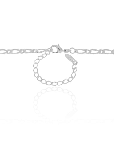 Colar Elos 3 mm Ródio Branco - 40 cm