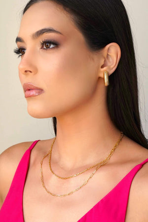 Gargantilha Elos Retos 2 mm Banhado a Ouro 18K - 45 cm