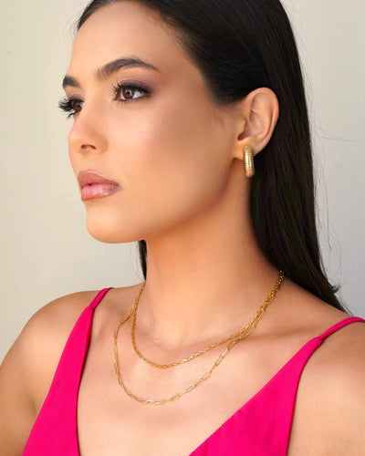 Colar Elos Retos 2 mm Banhado a Ouro 18K - 45 cm