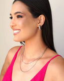 Gargantilha Elos Retos 2 mm Ródio Branco - 45 cm