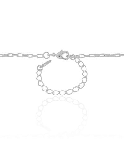 Gargantilha Elos Retos 2 mm Ródio Branco - 45 cm