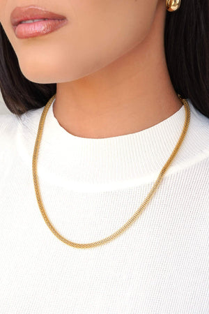 Gargantilha Malha Italiana 4 mm Banhado a Ouro 18K - 45 cm