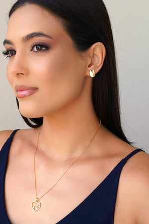 Gargantilha Veneziana Coração Gato Pontos de Luz Cristal Banhado a Ouro 18K - 45 cm