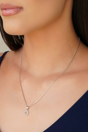 Gargantilha Veneziana Redondo Cravejado Cristal Ródio Branco - 45 cm