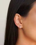 Brinco Fio Ponto de Luz Cristal 1.0 cm Ródio Branco