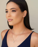 Brinco Fio Ponto de Luz Cristal 1.0 cm Ródio Branco