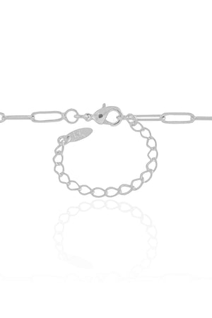 Gargantilha Elos Ovais 3 mm Ródio Branco - 45 cm