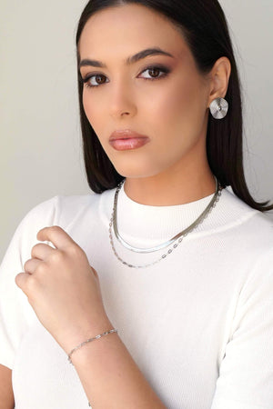 Pulseira Elos Ovais 3 mm Ródio Branco