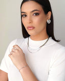 Pulseira Elos Ovais 3 mm Ródio Branco