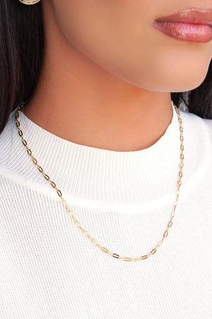 Gargantilha Elos Ovais 3 mm Banhado a Ouro 18K - 45 cm