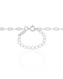 Gargantilha Elos Ovais 3 mm Ródio Branco - 45 cm