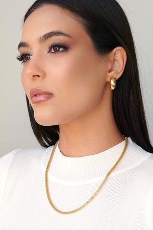 Brinco Argola Abaulada Lisa 2.2 cm Banhado a Ouro 18K