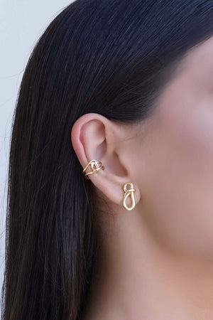 Brinco Laço Liso 1.8 cm Banhado a Ouro 18K