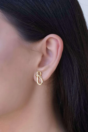 Brinco Laço Liso 1.8 cm Banhado a Ouro 18K