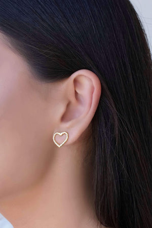 Brinco Coração Torcido Vazado 1.3 cm Banhado a Ouro 18K