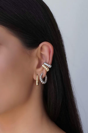 Brinco Argola Click Bolas Lisas 1.8 cm Banhado a Ouro 18K