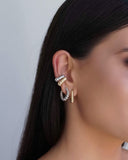 Brinco Argola Click Bolas Lisas 1.8 cm Ródio Branco