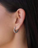 Brinco Argola Click Bolas Lisas 1.8 cm Ródio Branco