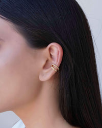 Piercing Filetes Liso e Torcido Banhado a Ouro 18K