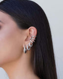Piercing Filetes Lisos e Torcido Ródio Branco
