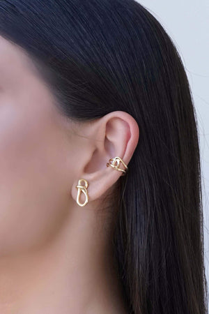 Piercing Filetes Entrelaçados Banhado a Ouro 18K