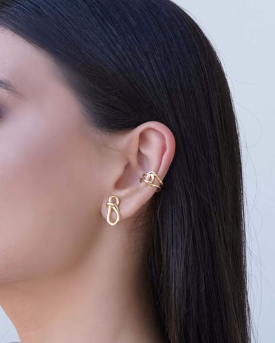 Piercing Filetes Entrelaçados Banhado a Ouro 18K