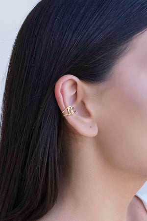 Piercing Filetes Entrelaçados Banhado a Ouro 18K