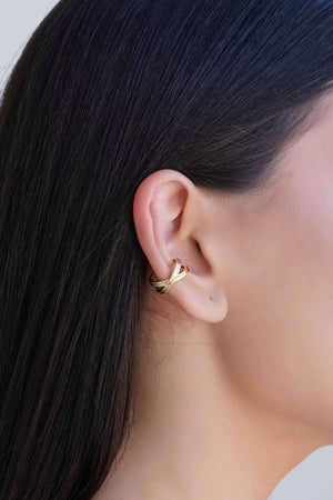 Piercing em X Detalhado Banhado a Ouro 18K