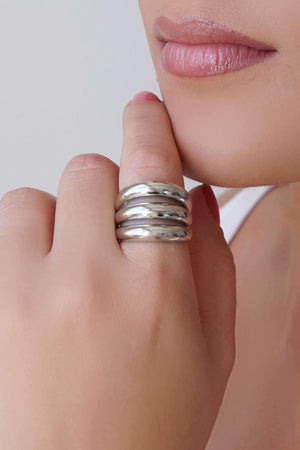 Anel Filetes Lisos Tamanho 16 Ródio Branco