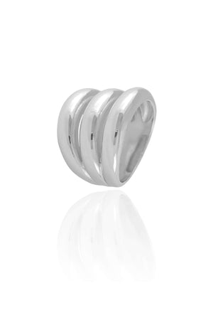 Anel Filetes Lisos Tamanho 16 Ródio Branco