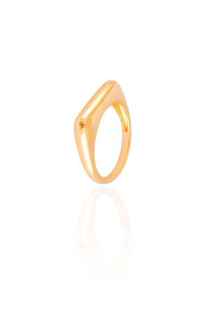 Anel Reto Liso Tamanho 18 Banhado a Ouro 18K