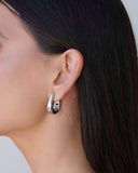 Brinco Argola Click em U Lisa 2.4 cm Ródio Branco