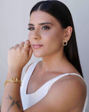 Brinco Retangular Liso 2.3 cm  Banhado a Ouro 18K