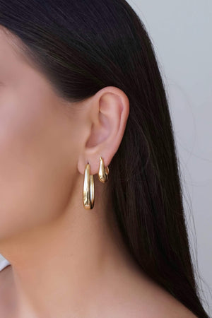 Brinco Argola Click em U Lisa 1.8 cm Banhado a Ouro 18K