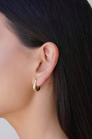 Brinco Argola Click em U Lisa 1.8 cm Banhado a Ouro 18K