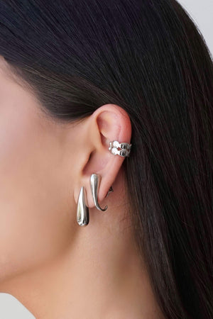 Piercing Duplo Gotas Ródio Branco