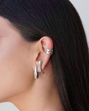 Piercing Duplo Gotas Ródio Branco