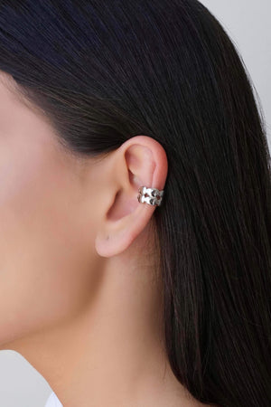 Piercing Duplo Gotas Ródio Branco