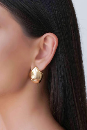 Brinco Abaulado Liso 2.8 cm Banhado a Ouro 18K