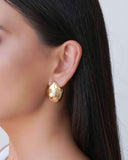 Brinco Abaulado Liso 2.8 cm Banhado a Ouro 18K