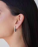 Brinco Gota Abaulada Lisa 2.5 cm Ródio Branco