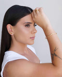 Ear Cuff Zig Zag Liso 3.2 cm Banhado a Ouro 18K