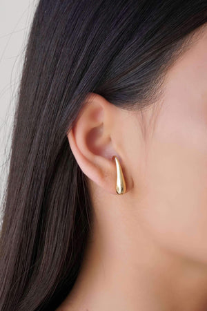 Ear Hook Gota Lisa 2.4 cm Banhado a Ouro 18K